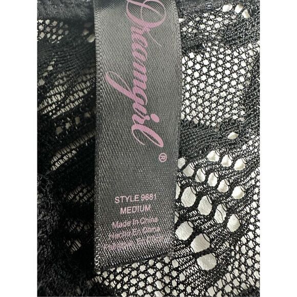 Dreamgirl Black Stretch Lace Asymmetrical One Shoulder Chemise Sz M See Notes - Picture 14 of 16